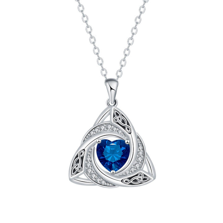 S925 Silver Celtic Knot Birthstone Necklace