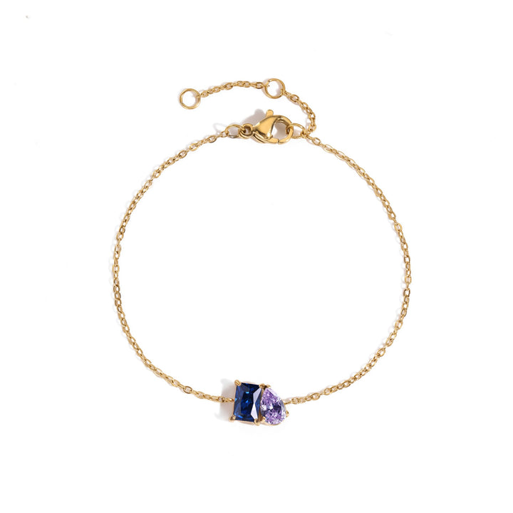 18K Gold Toi et Moi Birthstone Bracelet