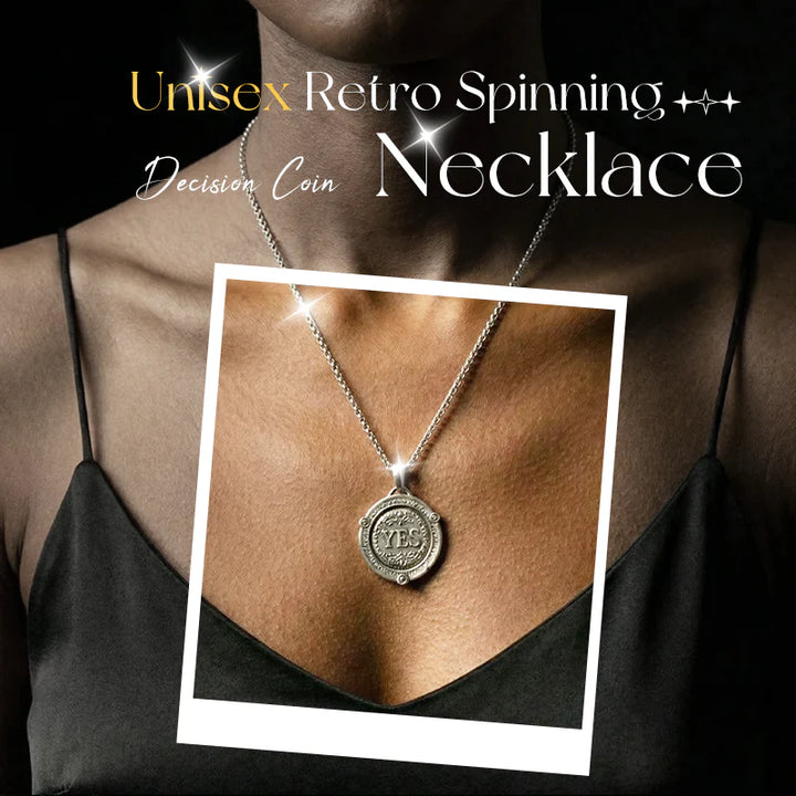 Unisex Retro Spinning Decision Coin Necklace