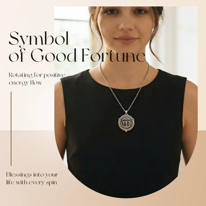 Unisex Retro Spinning Decision Coin Necklace